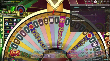 Crazy Time Einstellungen